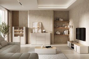 Amilio vitrin 100 cm - kasmír / olajozott tölgy / kasmír fogantyú