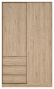 Natúr színű ruhásszekrény tolóajtóval tölgyfa dekorral 119x200x60 cm Naia – Tvilum