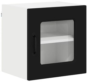 Fali konyhaszekrény polcokkal Fekete 40 x 31 x 40 cm Faanyag