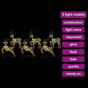 LED rénszarvasok 180 LED-del 6 pcs Arany PET