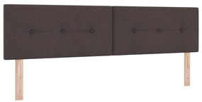 vidaXL Boxspring Ágy Matrazzsal és LED-del Sötétbarna 180x200 cm Szövet