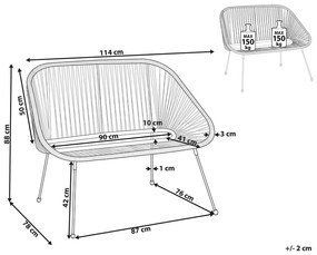 Fekete rattan kerti pad 114 cm ACAPULCO Beliani