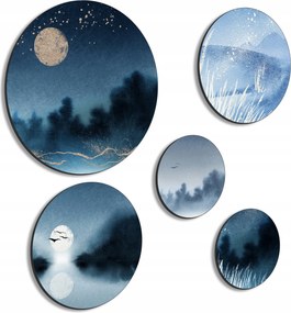 5 db Kép Nappaliba Hálószobába Szobába Konyhába Falikép Éjszakai Táj