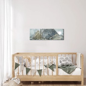 Kép - Piramisok kék szűrőben (órával) (90x30 cm)