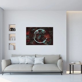 Kép - Neon kör a pálmafák között (90x60 cm)