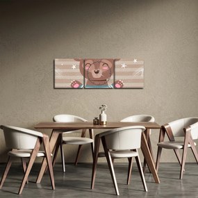 Kép - szerető mackó (órával) (90x30 cm)