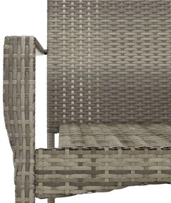 9 részes szürke polyrattan kerti étkezőgarnitúra párnával