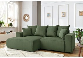 Zöld bársony sarokkanapé Enjoy – Bobochic Paris