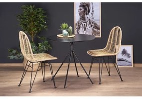 HOMORA fekete étkezőasztal