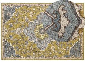 Kék és Sárga Gyapjúszőnyeg 160 x 230 cm MUCUR Beliani