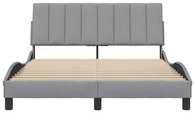 világosszürke szövet ágykeret matrac nélkül Hanko 140x200 cm