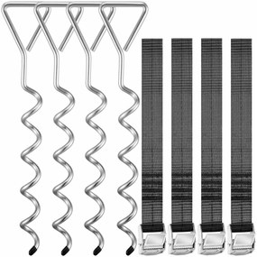 Földhorgony készlet, 4 db, 42,5x8,5cm, ezüst Monzana