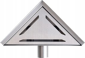 Zuhanyfolyóka háromszögletű 25x25x36cm rozsdamentes acél a csomagban