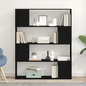 Könyvespolc Fekete Tölgy 100x24x124 cm Mérnöki Fa