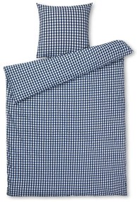 Fehér-sötétkék egyszemélyes krepp ágyneműhuzat 140x200 cm Bæk&amp;Bølge – JUNA