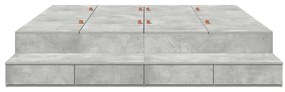 tárolóágykeret beton szürke 200x200 cm