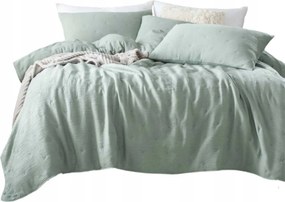 Dekoratív ágytakaró muszlin szerkezet Stella 140x200 zsálya hímzéssel