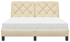 krém szövet ágy matraccal 140x190 cm