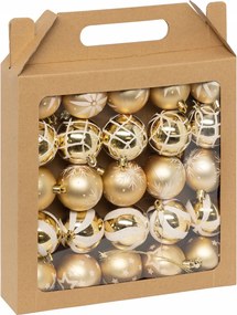 Arany Karácsonyfa Díszek Karácsonyfa Gömb Szett 25DB 6CM Mintás Sima