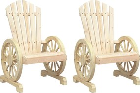 vidaXL 2 db tömör fenyőfa kerti Adirondack szék
