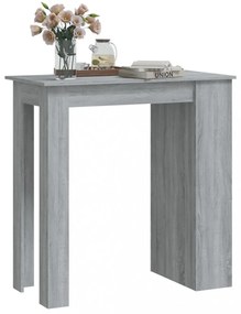 szürke sonoma színű bárasztal tárolópolccal 102 x 50 x 103,5 cm