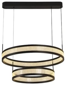 LED dimmelhető csillár zsinóron LED/70W/230V fekete + távirányítás