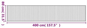 négyszögletű barna bambusz szőnyeg 80 x 400 cm