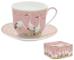 R2S.1454DANC Porcelán reggelizőcsésze+alj 400ml dobozban,Dancing Herons