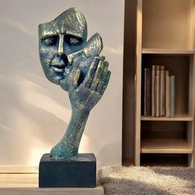 Asztaldísz 35x22x13 cm gyanta/patina