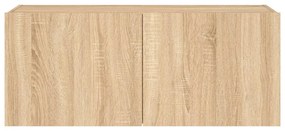 sonoma tölgy színű fali TV-szekrény LED-ekkel 100 x 35 x 41 cm