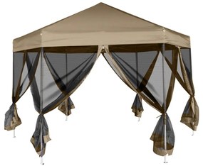 tópszínű összecsukható pavilon oldalfalakkal 3,6x3,1 m 220 g/m²