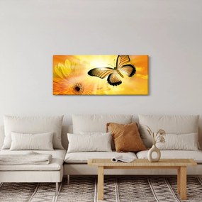 Kép - Sárga pillangó virággal (120x50 cm)