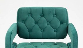 HR8403KW Sötétzöld modern velúr szék fekete lábbal