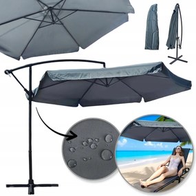 Kerti napernyő gémmel és fodrokkal grafit, nagy 3,5 m. OGP04