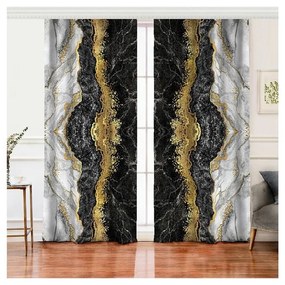 Fekete-aranyszínű függöny szett 2 db-os 140x260 cm – Mila Home