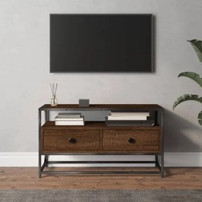 Barna tölgyszínű szerelt fa TV-szekrény 80x35x45 cm