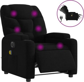 vidaXL fekete szövet elektromos dönthető masszázsfotel