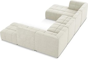 Bézs buklé sarokkanapé (U alakú) Aloha – Makamii