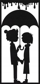 Fali Dekoráció Kép Áttört Pár Fekete Velúr