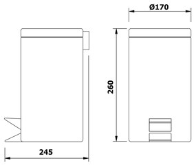 AQUALINE 27103 Simple line hulladékkosár kerek 3 l, rozsdamentes acél