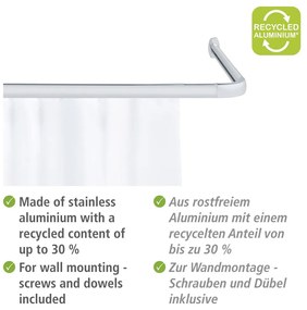 Fényes ezüstszínű zuhanyfüggöny rúd Era – Wenko