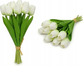 Tulipán Csokor 7 Fehér művirág Élő Húsvéti Tavaszi Dekoráció