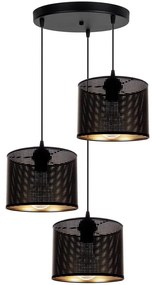 Csillár zsinóron ALDO 3xE27/60W/230V á. 45 cm fekete