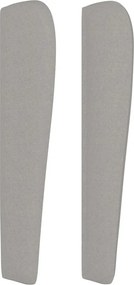 világosszürke szövet fejtámla szárnyakkal 147 x 23 x 118/128 cm