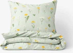 Goldea pamut ágyneműhuzat - zöld mező 240 x 220 és 2db 70 x 90 cm