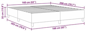 Boxspring Ágy Kék 160x200 cm Corduroy Szövet
