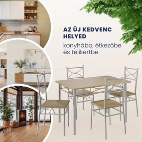 PAUL étkezőgarnitúra, 5 részes, tölgyfa Jurhan