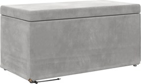 vidaXL Zsámoly Világosszürke 81 x 41 x 40 cm Bársony és Műanyag Fa