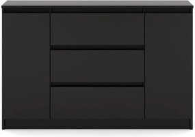 SIMPLE komód 120 cm 2 ajtó 3 fiók fekete