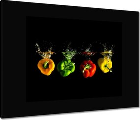 Vászonkép 80x60 Paprika Víz